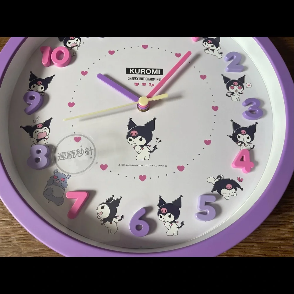 One Left! KUROMI (Sanrio)-NWT Large Character Wall Clock